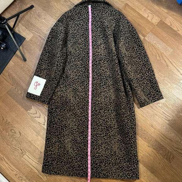 NWT Golden Goose Leopard Print Wool Coat - CURRENT SEASON - Brown, Sz 42 - Picture 15 of 16